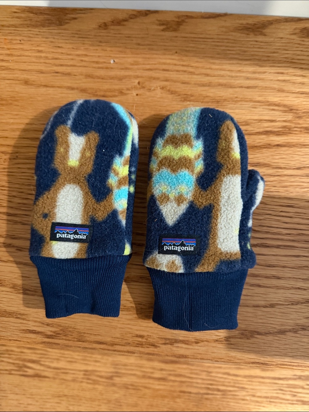Patagonia infant Navy Blue Bunny Fleece Mittens